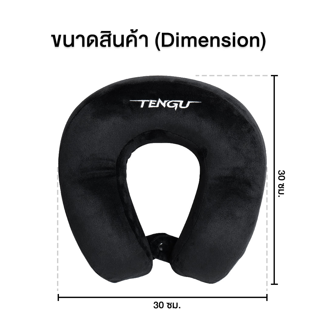หมอนรองคอเพื่อสุขภาพ TENGUGAMINGGEARS CU-N-BK สีดำ_6